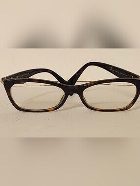 Prada Women's Tortoiseshell Rectangular Glasses - Brown/Black